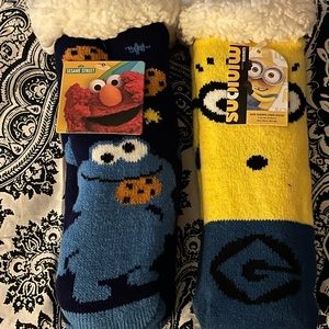 Sesame Street and Minions Kids Slippers - Blue and Yellow